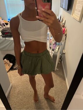 Olive Green Bubble Skirt
